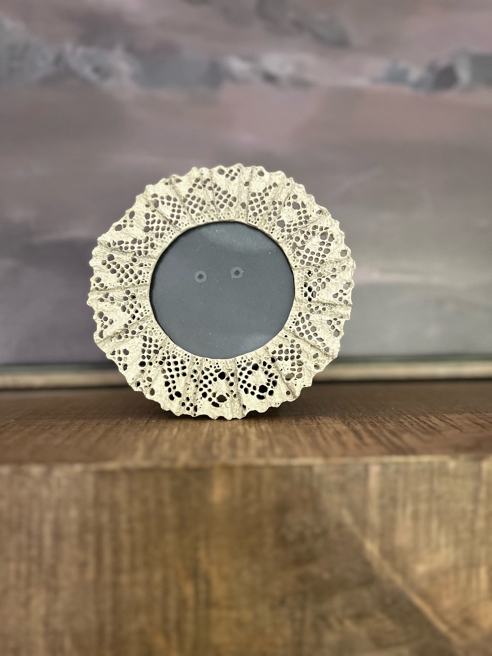 Round Lace Texture Doily Picture Frame Cottagecore Romantic Boho Decor